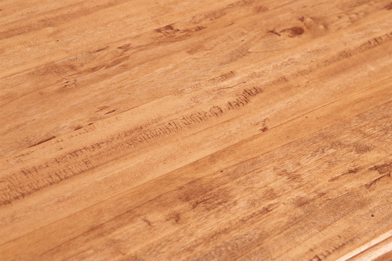 Biscottini Credenza Country in legno massello di tiglio struttura bianca anticata piano finitura naturale L160xPR42xH90 cm. Made in Italy