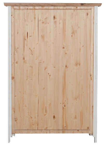 Biscottini Piccola libreria Country in legno massello di tiglio struttura bianca anticata piano finitura naturale L68xPR25xH98 cm. Made in