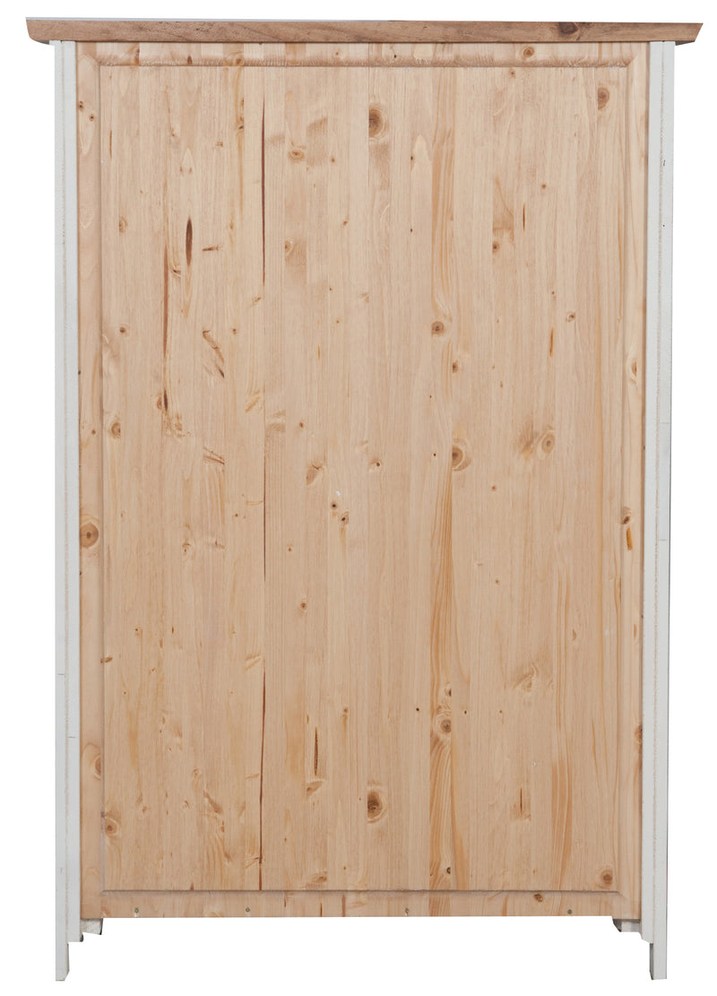 Biscottini Piccola libreria Country in legno massello di tiglio struttura bianca anticata piano finitura naturale L68xPR25xH98 cm. Made in