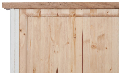 Biscottini Piccola libreria Country in legno massello di tiglio struttura bianca anticata piano finitura naturale L68xPR25xH98 cm. Made in