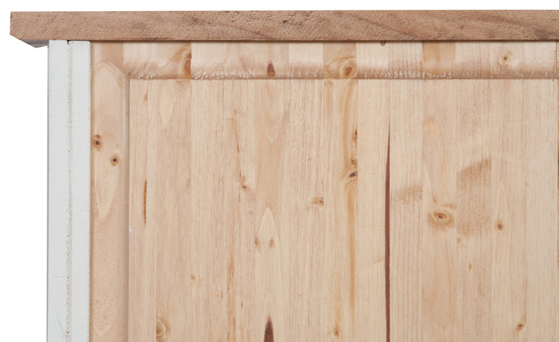 Biscottini Piccola libreria Country in legno massello di tiglio struttura bianca anticata piano finitura naturale L68xPR25xH98 cm. Made in