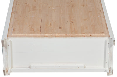 Biscottini Piccola libreria Country in legno massello di tiglio struttura bianca anticata piano finitura naturale L68xPR25xH98 cm. Made in