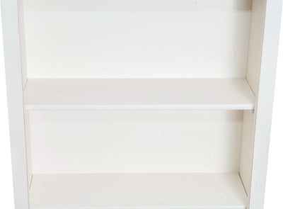 Biscottini Piccola libreria Country in legno massello di tiglio struttura bianca anticata piano finitura naturale L68xPR25xH98 cm. Made in