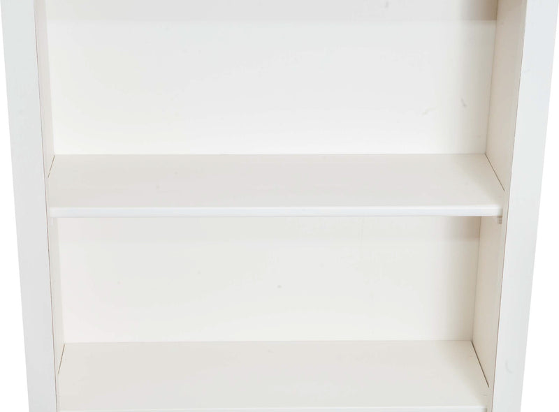 Biscottini Piccola libreria Country in legno massello di tiglio struttura bianca anticata piano finitura naturale L68xPR25xH98 cm. Made in