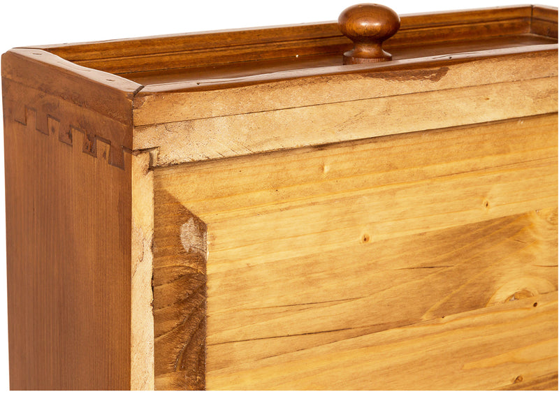 Biscottini Credenza Country in legno massello di tiglio finitura noce L110xPR45xH103 cm. Made in Italy