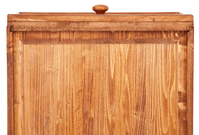 Biscottini Credenza Country in legno massello di tiglio finitura noce L202xPR45xH103 cm. Made in Italy