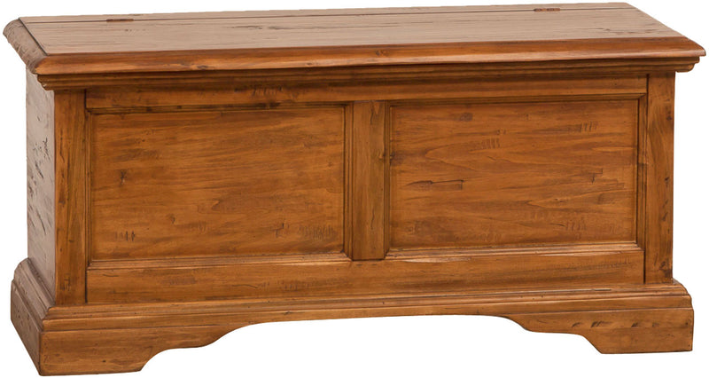 Biscottini Cassapanca Country in legno massello di tiglio finitura noce L100xPR38xH48 cm. Made in Italy