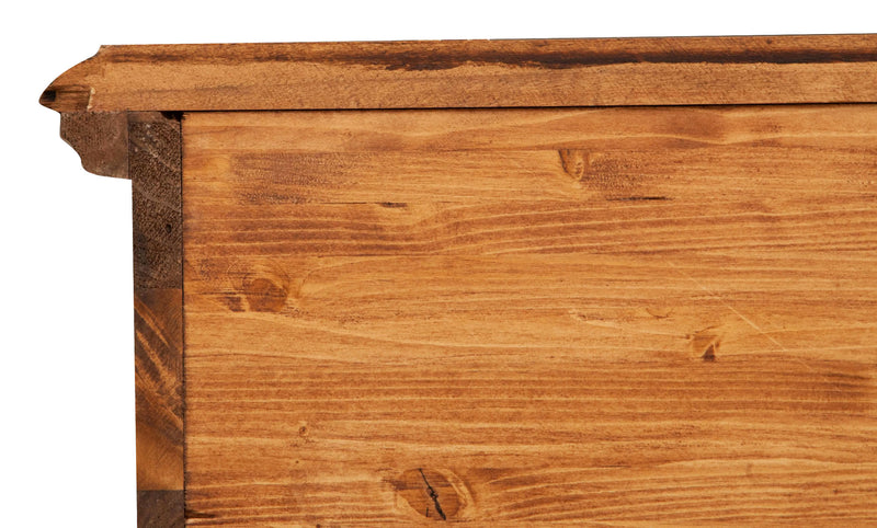 Biscottini Cassapanca Country in legno massello di tiglio finitura noce L100xPR38xH48 cm. Made in Italy