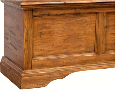 Biscottini Cassapanca Country in legno massello di tiglio finitura noce L100xPR38xH48 cm. Made in Italy