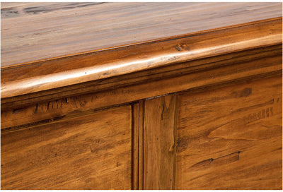 Biscottini Cassapanca Country in legno massello di tiglio finitura noce L100xPR38xH48 cm. Made in Italy