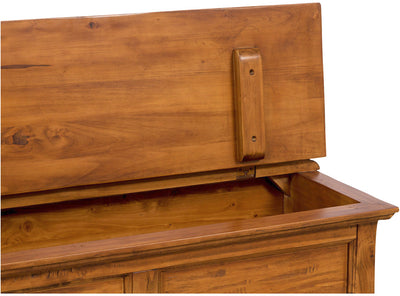 Biscottini Cassapanca Country in legno massello di tiglio finitura noce L100xPR38xH48 cm. Made in Italy