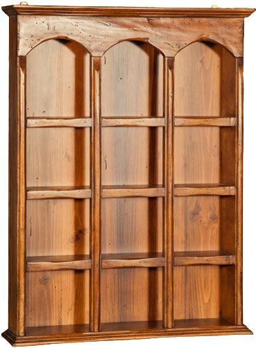 Biscottini Pensile bacheca Country in legno massello di tiglio finitura noce L54xPR12xH72 cm. Made in Italy