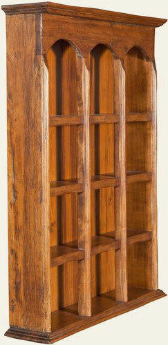 Biscottini Pensile bacheca Country in legno massello di tiglio finitura noce L54xPR12xH72 cm. Made in Italy