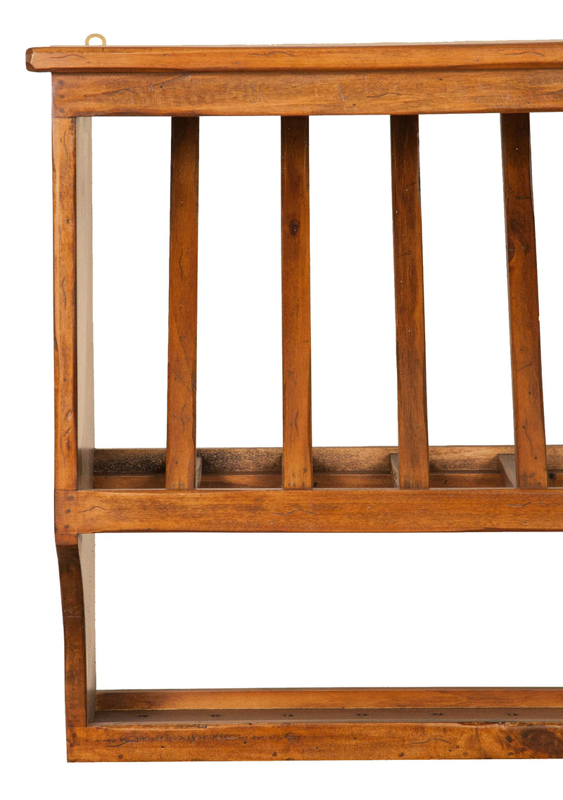 Biscottini Piattaia Country in legno massello di tiglio finitura noce L80xPR28xH60 cm. Made in Italy