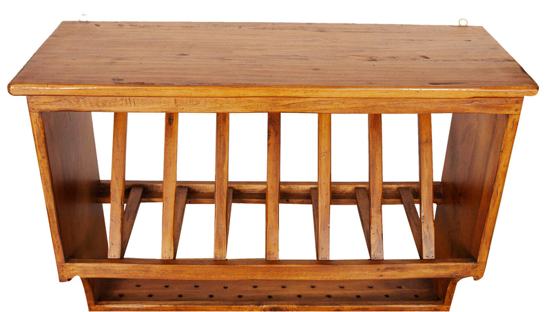 Biscottini Piattaia Country in legno massello di tiglio finitura noce L80xPR28xH60 cm. Made in Italy