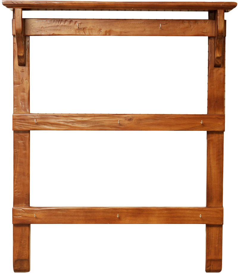 Biscottini Attaccarame in legno massello di tiglio finitura noce L85xPR14xH103 cm. Made in Italy