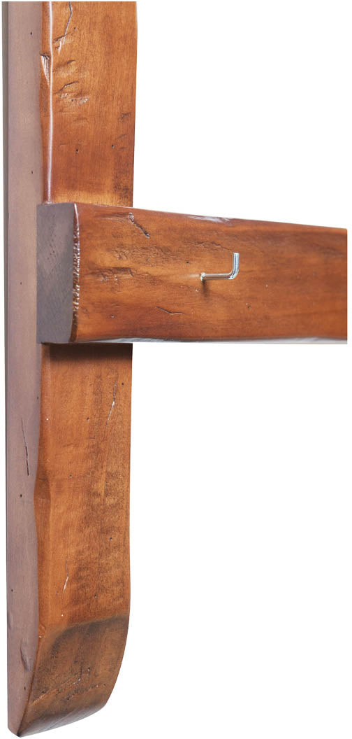 Biscottini Attaccarame in legno massello di tiglio finitura noce L85xPR14xH103 cm. Made in Italy