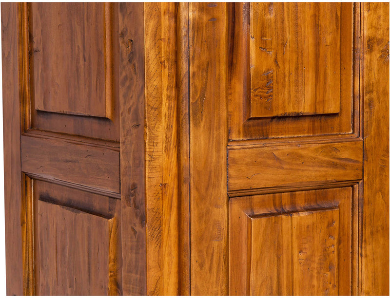 Biscottini Armadio Country in legno massello di tiglio finitura noce L100xPR50xH210 cm. Made in Italy