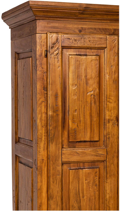 Biscottini Armadio Country in legno massello di tiglio finitura noce L100xPR50xH210 cm. Made in Italy