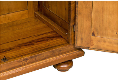 Biscottini Armadio Country in legno massello di tiglio finitura noce L100xPR50xH210 cm. Made in Italy