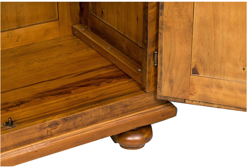 Biscottini Armadio Country in legno massello di tiglio finitura noce L100xPR50xH210 cm. Made in Italy