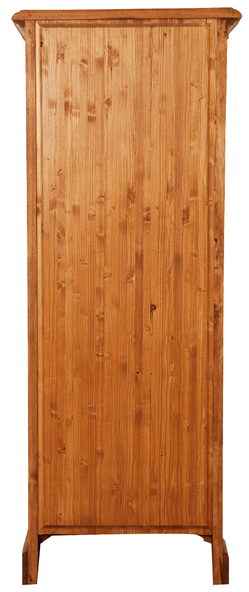 Biscottini Vetrina Country in legno massello di tiglio finitura noce L55xPR43xH150 cm. Made in Italy