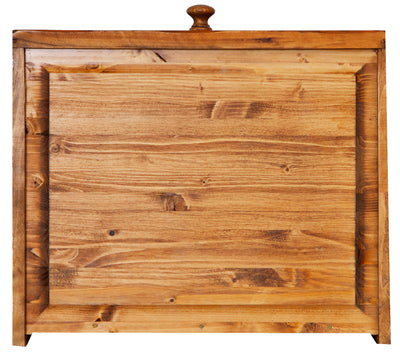 Biscottini Vetrina Country in legno massello di tiglio finitura noce L55xPR43xH150 cm. Made in Italy