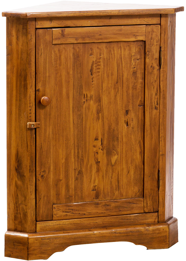 Biscottini Angoliera Country in legno massello di tiglio finitura noce L50xPR50xH92 cm. Made in Italy