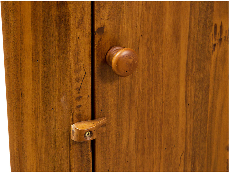 Biscottini Angoliera Country in legno massello di tiglio finitura noce L50xPR50xH92 cm. Made in Italy