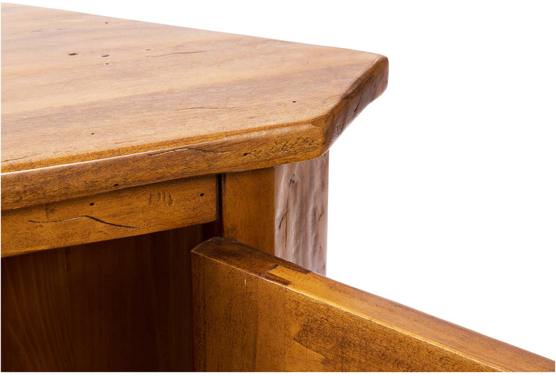 Biscottini Angoliera Country in legno massello di tiglio finitura noce L50xPR50xH92 cm. Made in Italy