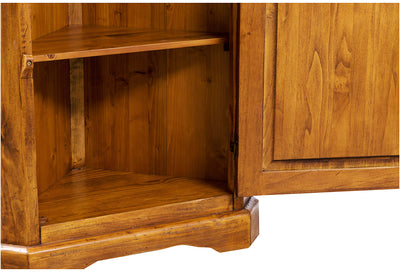 Biscottini Angoliera Country in legno massello di tiglio finitura noce L50xPR50xH92 cm. Made in Italy