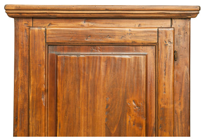 Biscottini Stipo Country in legno massello di tiglio finitura noce L72xPR40xH173 cm. Made in Italy