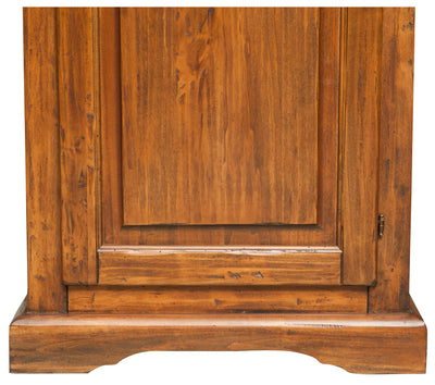 Biscottini Stipo Country in legno massello di tiglio finitura noce L72xPR40xH173 cm. Made in Italy