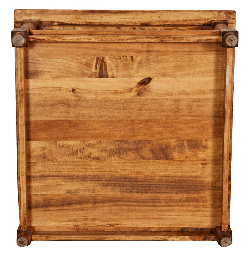 Biscottini Tavolino da fumo Country in legno massello di tiglio finitura noce Made in Italy