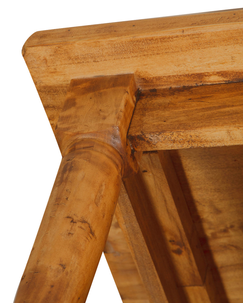 Biscottini Tavolino da fumo Country in legno massello di tiglio finitura noce Made in Italy
