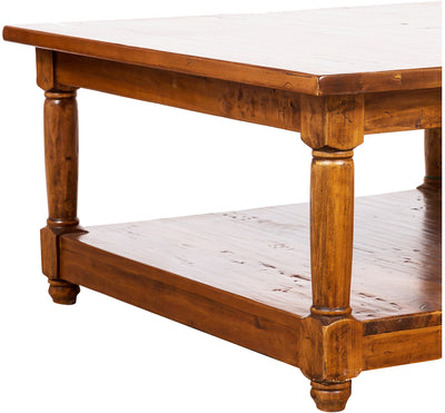 Biscottini Tavolino da fumo Country in legno massello di tiglio finitura noce Made in Italy