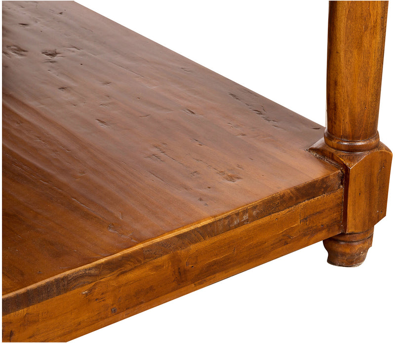 Biscottini Tavolino da fumo Country in legno massello di tiglio finitura noce Made in Italy