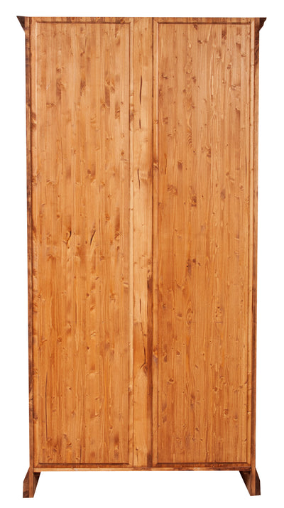 Biscottini Libreria in legno massello di tiglio finitura noce L108xPR38xH211 cm. Made in Italy