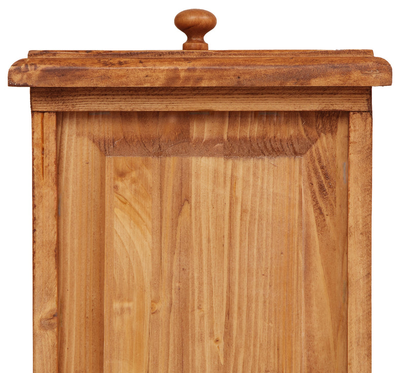 Biscottini Comodino Country in legno massello di tiglio finitura noce L56xPR36xH66 cm. Made in Italy