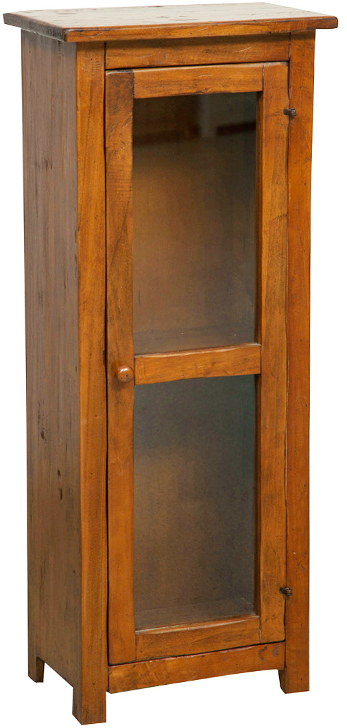 Biscottini Vetrinetta Country in legno massello di tiglio finitura noce. Made in Italy