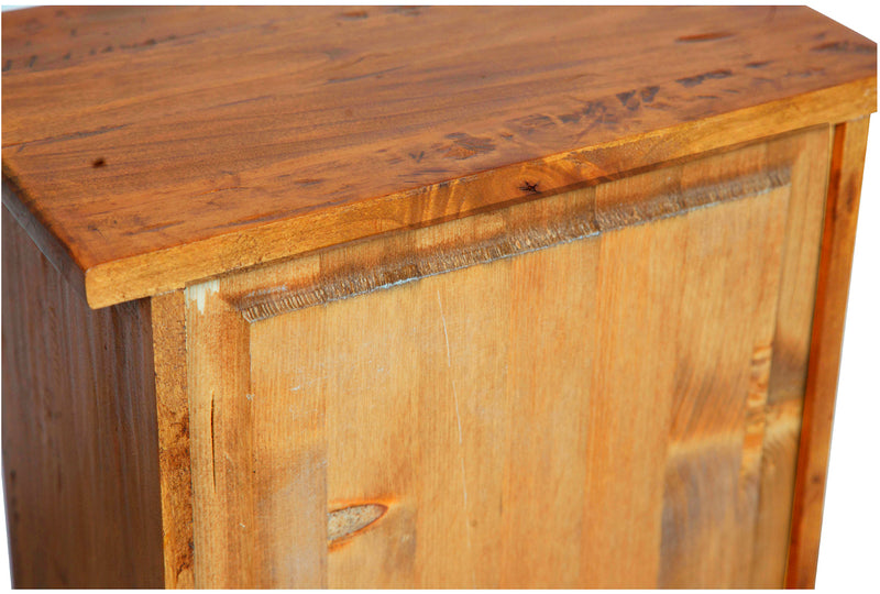 Biscottini Vetrinetta Country in legno massello di tiglio finitura noce. Made in Italy