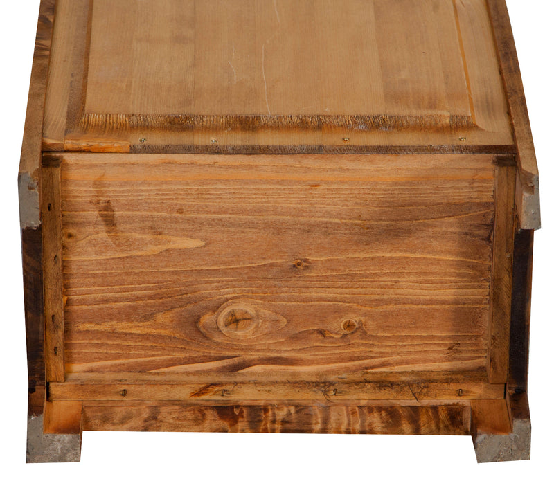 Biscottini Vetrinetta Country legno massello di tiglio finitura noce. Made in Italy