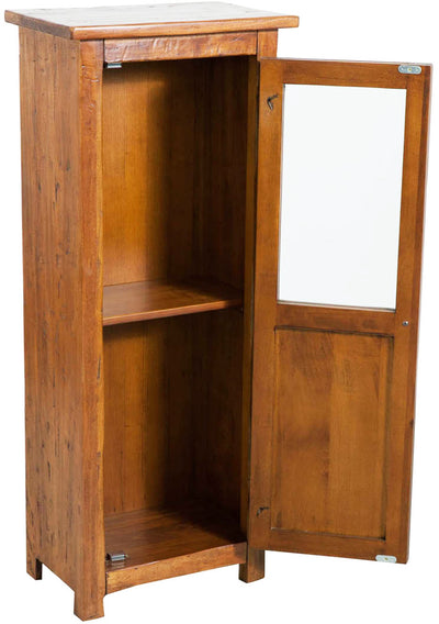 Biscottini Vetrinetta Country legno massello di tiglio finitura noce. Made in Italy