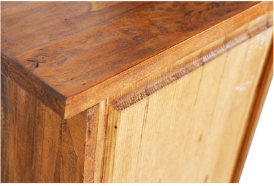 Biscottini Vetrinetta Country legno massello di tiglio finitura noce. Made in Italy