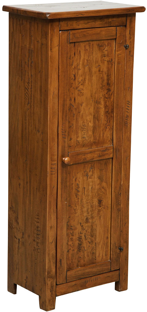 Biscottini Stipetto Country in legno massello di tiglio finitura noce L40xPR25xH98 cm. Made in Italy