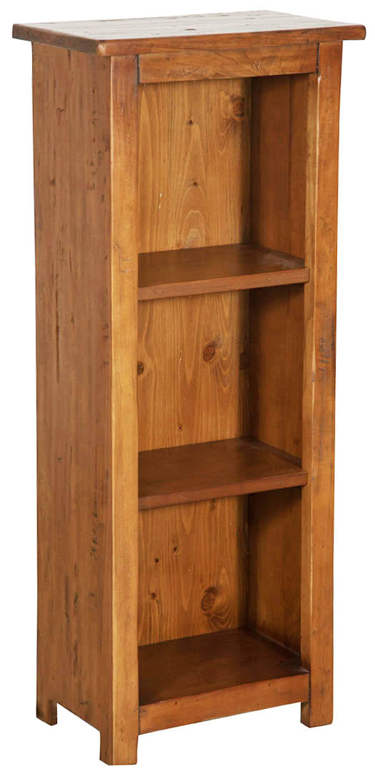 Biscottini Piccola libreria Country in legno massello di tiglio finitura noce L40xPR25xH98 cm. Made in Italy