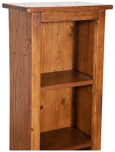 Biscottini Piccola libreria Country in legno massello di tiglio finitura noce L40xPR25xH98 cm. Made in Italy
