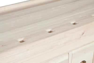 Biscottini Banco da lavoro Country in legno massello di tiglio grezzo L184xPR74xH92. Made in Italy