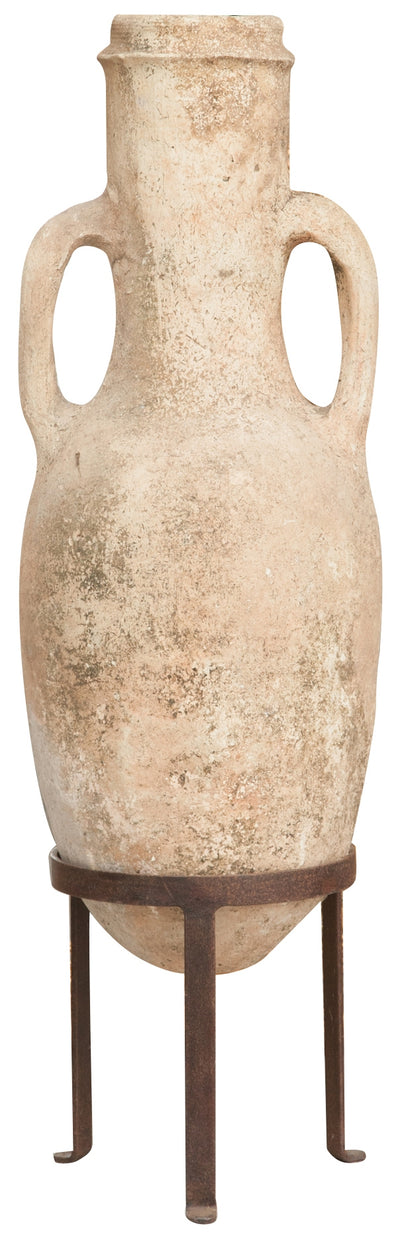 Biscottini Vecchia anfora giara con manici in terracotta L28xPR28xH63 cm diametro altezza