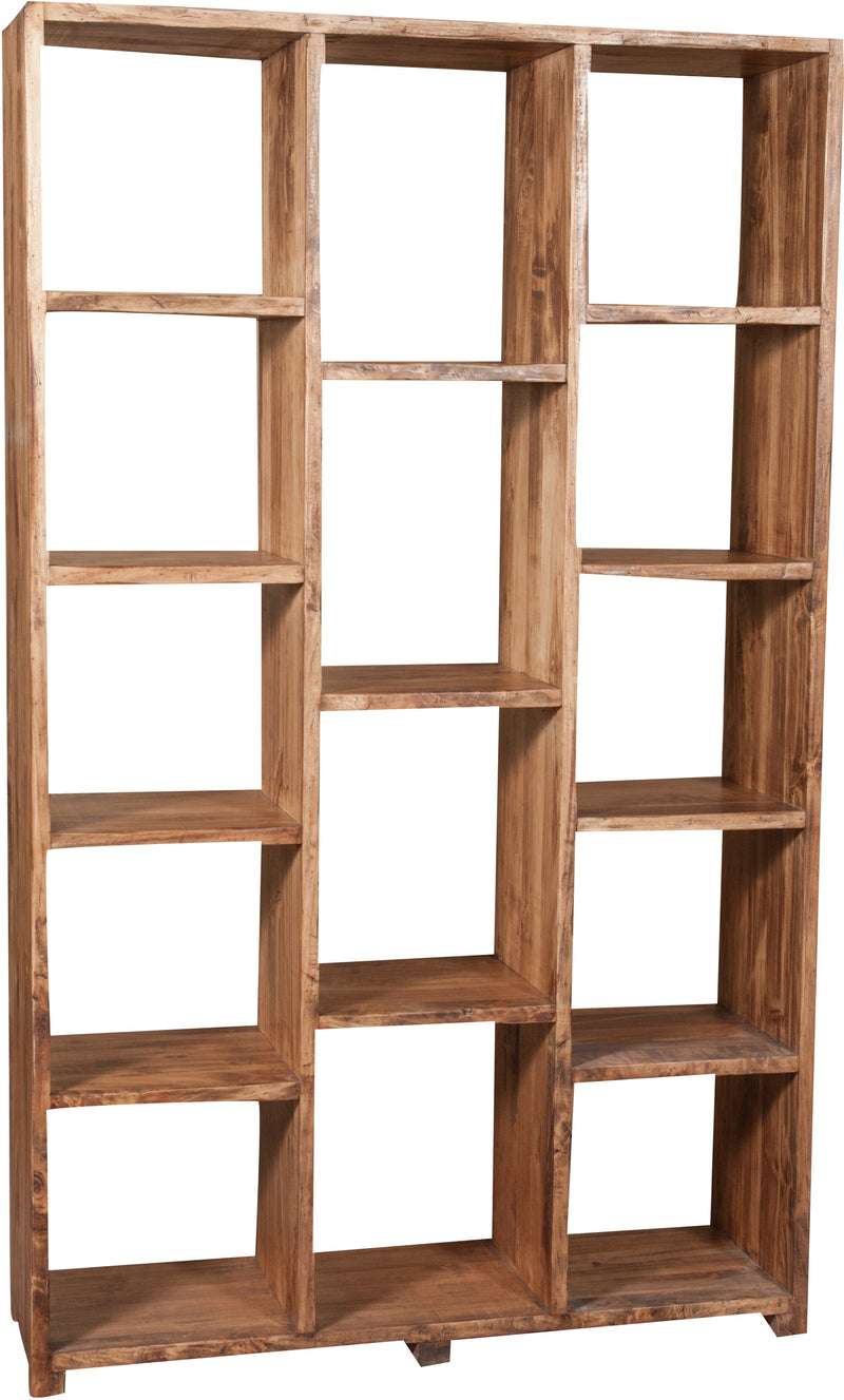 Biscottini Libreria in legno massello di tiglio finitura naturale L121xPR36xH200 cm. Made in Italy